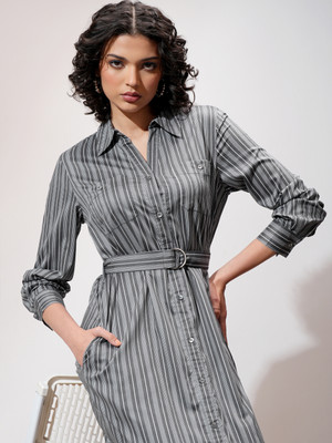 Tokyo Talkies Women Shirt Multicolor Midi/Calf Length Dress