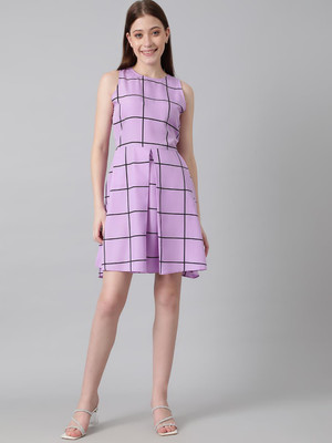 KOTTY Women Sheath Purple Above Knee/Mid Thigh Length Dress