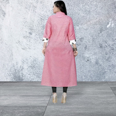 Suhani Creationnm Women Embroidered A-line Kurta(Pink, Maroon)