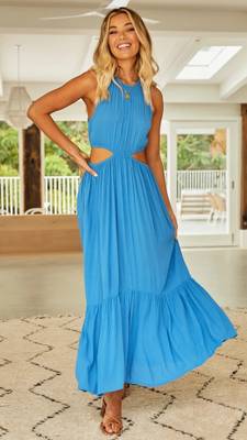 BoStreet Women Maxi Blue Dress
