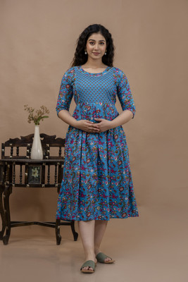 NEXTWEAR Women A-line Multicolor Ankle Length Dress