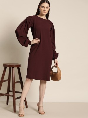 her by invictus Women A-line Brown Dress