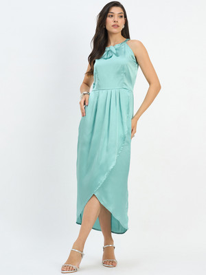 Color Cocktail Women A-line Light Blue Knee Length Dress