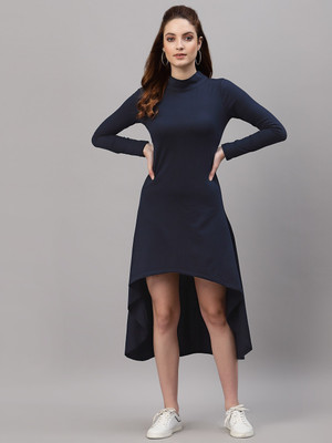 RIGO Women High Low Blue Above Knee/Mid Thigh Length Dress