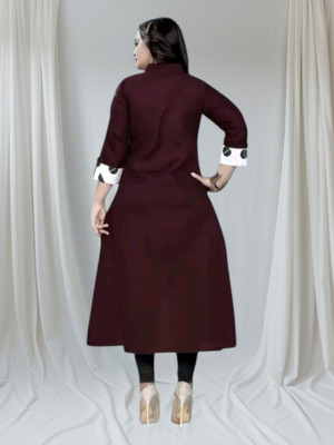 Suhani Creationnm Women Printed Straight Kurta(Pink, Maroon)