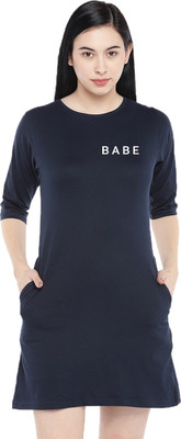 SHEDIATORS Women T Shirt Dark Blue Above Knee/Mid Thigh Length Dress