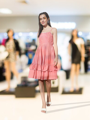 METRONAUT Women Layered Multicolor Knee Length Dress