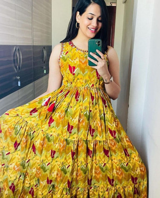 DKcollction Women Maxi Multicolor Full Length Dress