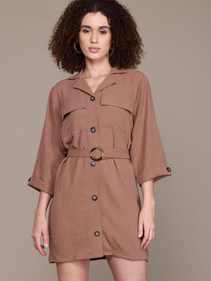 Roadster Women Shirt Brown Mini/Short Dress