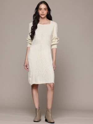 Roadster Women Gathered White Dress