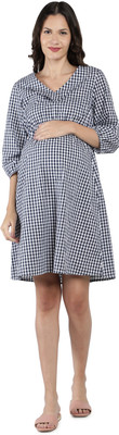 NUEVOSDAMAS Women A-line Black Above Knee/Mid Thigh Length Dress