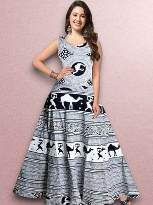 Tankavis Women Gown Black Knee Length Dress