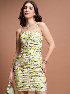 Tokyo Talkies Women Bodycon Yellow Mini/Short Dress