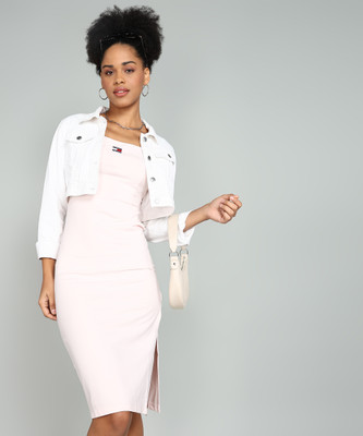 TOMMY HILFIGER Women Bodycon Pink Knee Length Dress