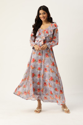Dressberry Women A-line Purple Maxi/Full Length Dress