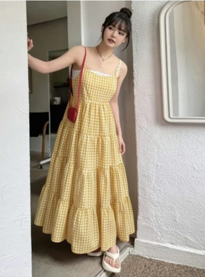 Tamina Women A-line Multicolor Maxi/Full Length Dress