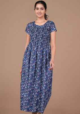 Mayaval Women Gown Blue Maxi/Full Length Dress