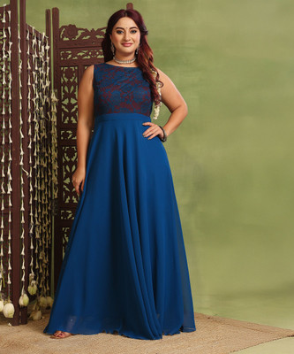 Miss Chase Women Maxi Blue Full Length Dress