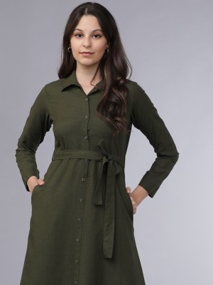 Tokyo Talkies Women Shirt Green Dress