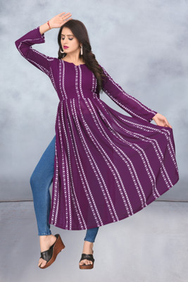 fivaniyo trends Women A-line Purple Knee Length Dress
