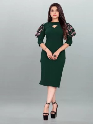 amar fashion Women Bodycon Green Dress