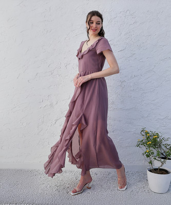 ATHENA Women Bodycon Purple Maxi/Full Length Dress