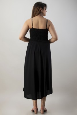 one amore Women A-line Black Dress