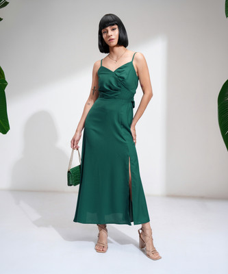 Tokyo Talkies Women A-line Blue Midi/Calf Length Dress