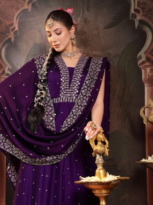 Stylum Women Ethnic Dress Purple Maxi/Full Length Dress