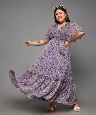 Miss Chase Women Wrap Multicolor Maxi/Full Length Dress
