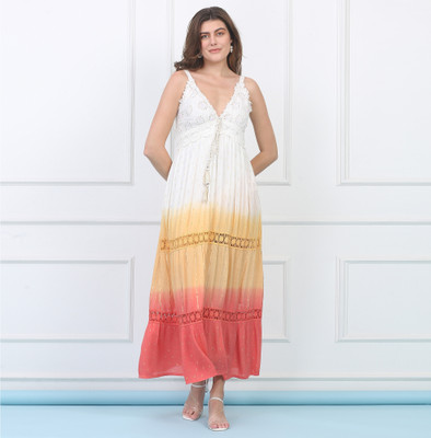 Majestic By Baani Women Maxi Multicolor Full Length Dress
