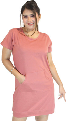 pinkshell Women T Shirt Pink Above Knee/Mid Thigh Length Dress