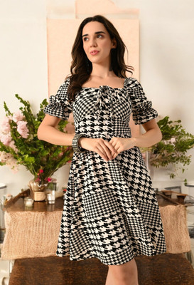 METRONAUT Women A-line Multicolor Knee Length Dress