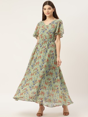 Deewa Women A-line Green Dress