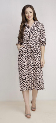 bella ragazza Women A-line Black Below Knee Dress