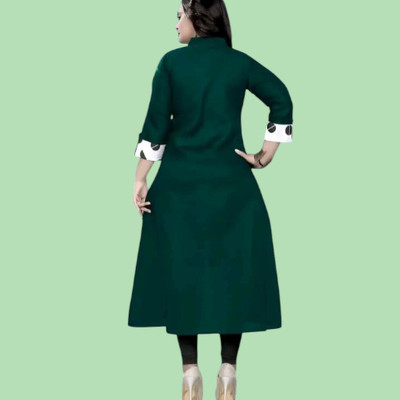 Suhani Fashionmk Women Printed Straight Kurta(Green, Light Blue)