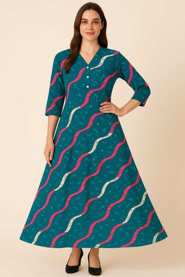 Jovialthreads Women Gown Pink Ankle Length Dress