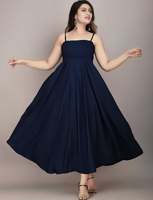 kair Women Fit and Flare Blue Maxi/Full Length Dress