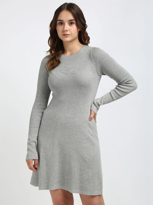 Calvin Klein Jeans Women Shift Grey Above Knee/Mid Thigh Length Dress