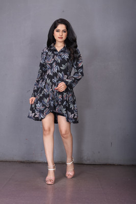Parevadi Fashion Women Fit and Flare Multicolor Above Knee/Mid Thigh Length Dress