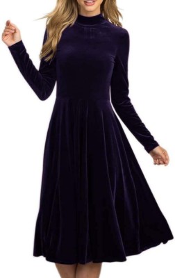 Kalki Fashion Women Fit and Flare Dark Blue Dress