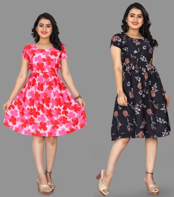 Rudra Fab Women A-line Multicolor Dress