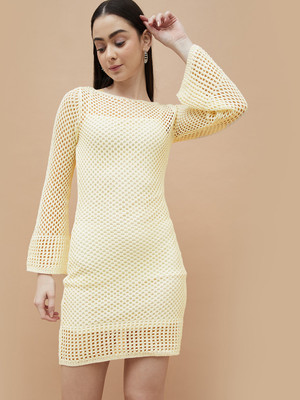 Ginger by Lifestyle Women Bodycon White Mini/Short Dress