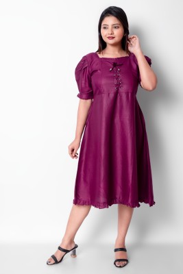 AKSHA CREATION Women A-line Purple Dress