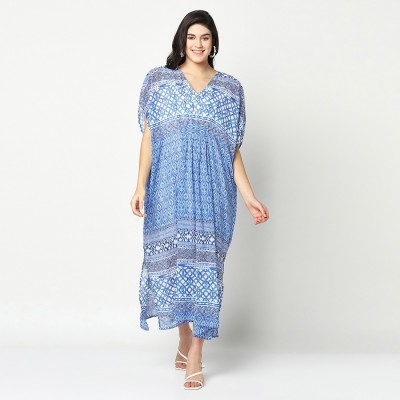 SQEW Women Kaftan Blue Dress