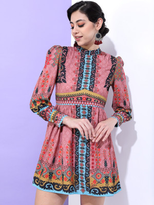 Vishudh Women Blouson Multicolor Above Knee/Mid Thigh Length Dress