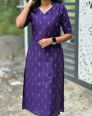 S R CRETION Women A-line Purple Ankle Length Dress