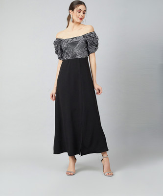 ATHENA Women Maxi Black Full Length Dress