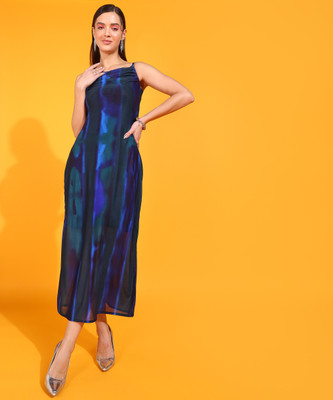 all about you Women Sheath Blue, Green Maxi/Full Length Dress