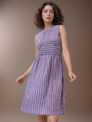 Dressberry Women A-line Purple Knee Length Dress